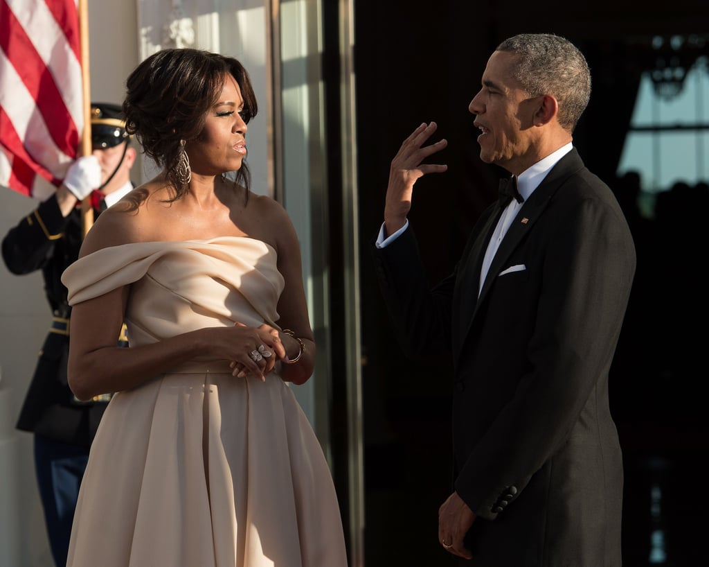 Michelle Obama's Naeem Khan Gown at the Nordic State Dinner | POPSUGAR ...