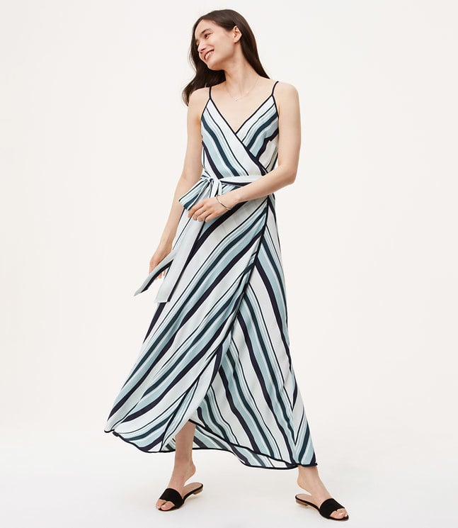 Loft Striped Wrap Maxi Dress