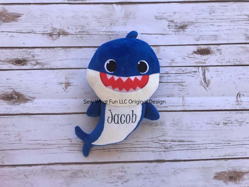 Personalized Blue Daddy Shark Plush Doll