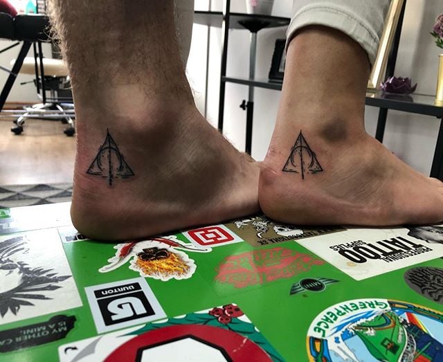 10. "Deathly Hallows tattoo on ankle" - wide 1