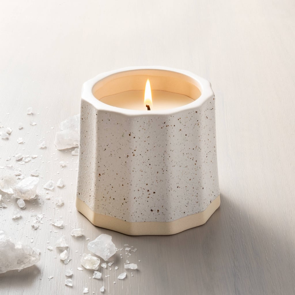 Hearth & Hand With Magnolia Salt Wide Fluted Speckled Ceramic Seasonal Candle