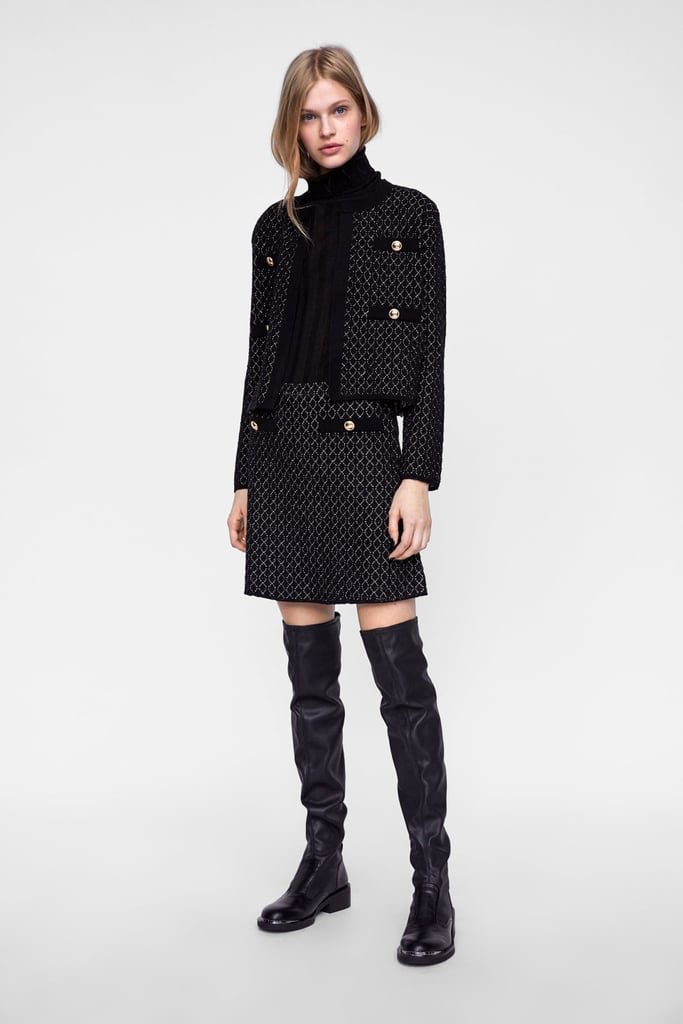 Zara Jacquard Argyle Jacket