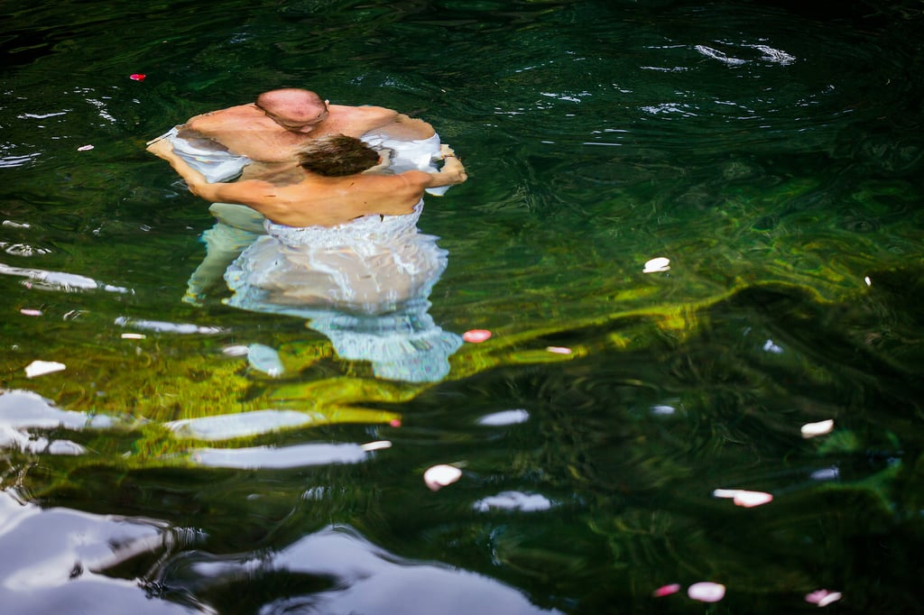Underwater Trash-the-Wedding-Dress Shoot