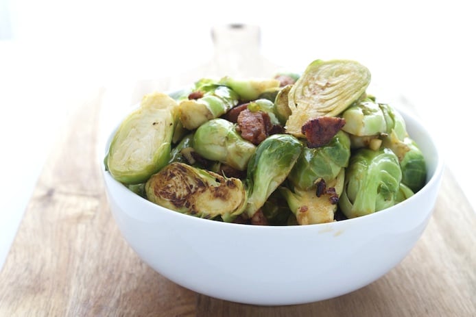 Chorizo Lemon Garlic Brussels Sprouts