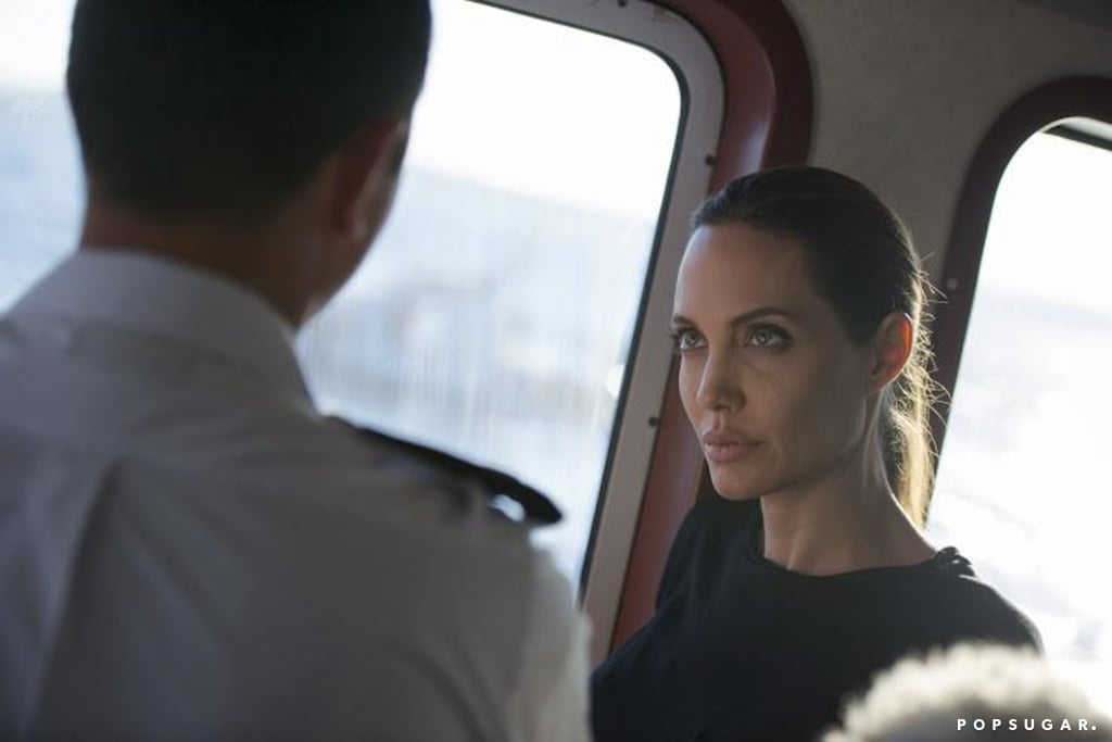 Angelina Jolie visited the Armed Forces of Malta with United Nations representatives on Sunday.