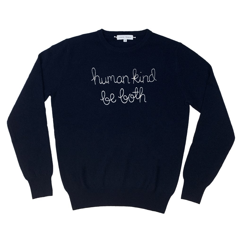 Our Pick: Lingua Franca Human Kind Be Both Sweater