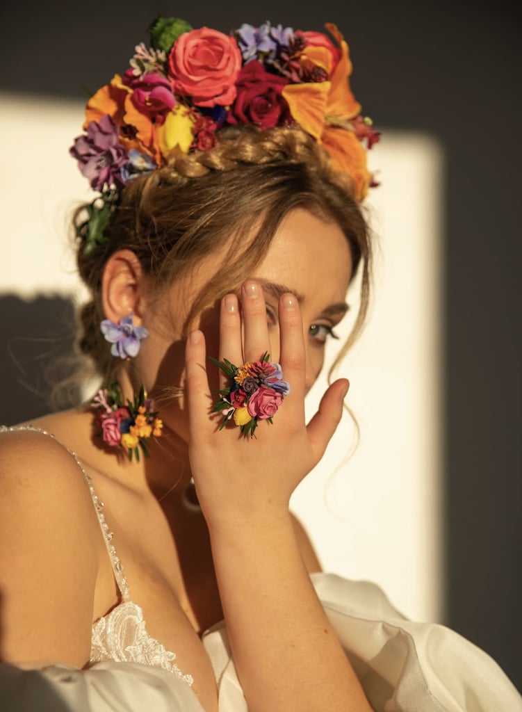 Lily & Rose Flower Headband and Ring: Colorful Frida Headpiece