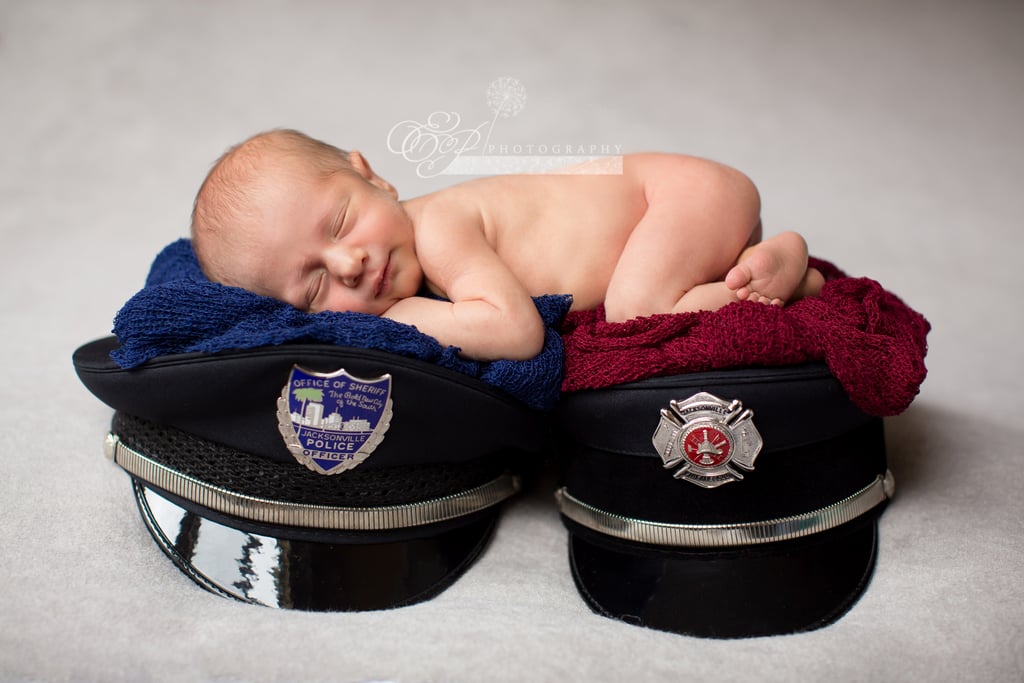 Newborn Photos With Firefighter Mom and Police Officer Dad