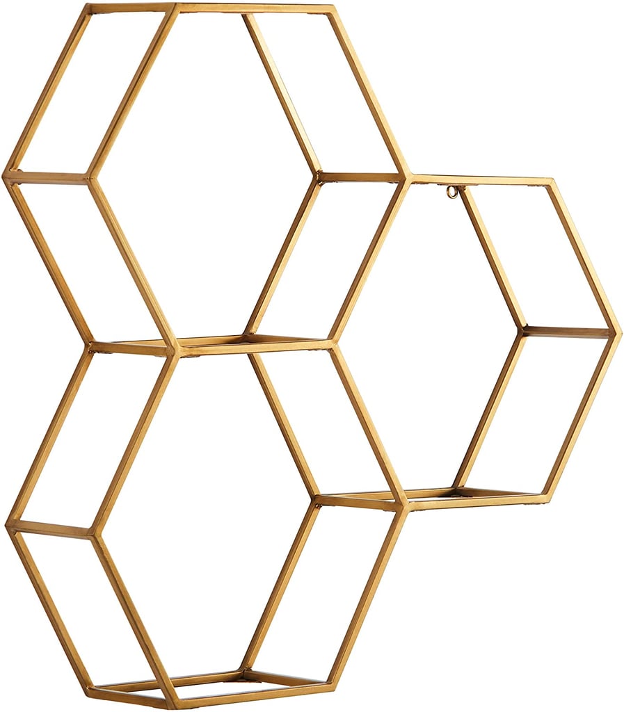 For Modern Glam Wall Shelves: Rivet Modern Hexagon Honeycomb Floating Wall Shelf Unit