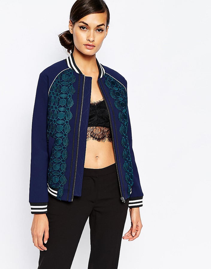Self-Portrait Scalloped Edge Bomber Jacket ($462)