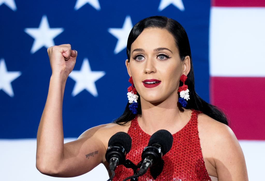 Katy Perry opted for a red, white, and blue pair on election night.