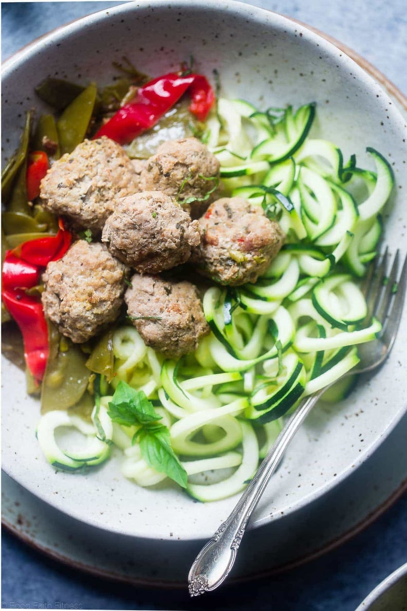 Chicken Meatballs and Zucchini Noodles