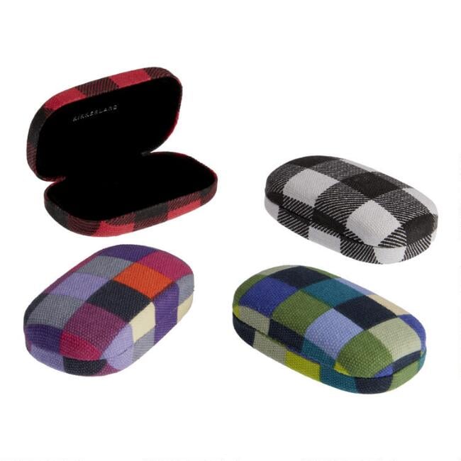 Small Kikkerland Checkerboard Fabric Travel Case Set of Four