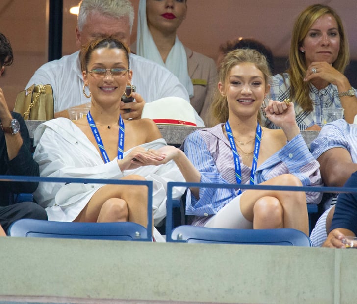 Gigi and Bella Hadid at US Open in Button-Downs 2018