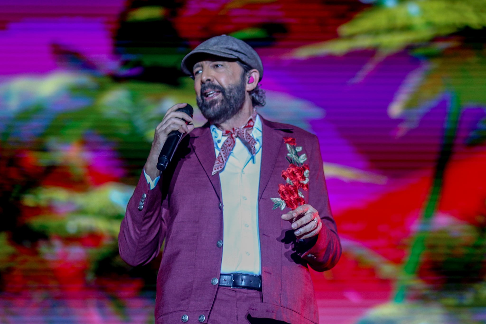 SPAIN - JULY 02: Dominican singer-songwriter Juan Luis Guerra will perform at the fifth edition of the Rio Babel Festival, at the Caja Magica in Madrid, on 02 July, 2023 in Madrid, Spain. The singer arrives at Rio Babel with the show 'Juan Luis Guerra 4.0', where he presents all the anthems of his musical career, including 'La Bilirrubina'. During the event, which runs from yesterday, June 30 until tomorrow, July 2, musical genres such as indie, electronic, Latin sound and urban music are mixed. (Photo By Ricardo Rubio/Europa Press via Getty Images)