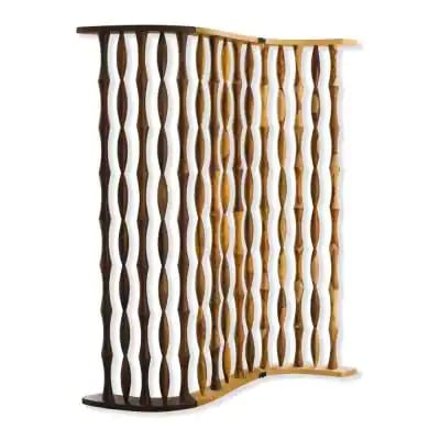 Home Depot Room Dividers: HomeRoots Mariana 74 in. Handcrafted Natural Brown Wood Screen Panel