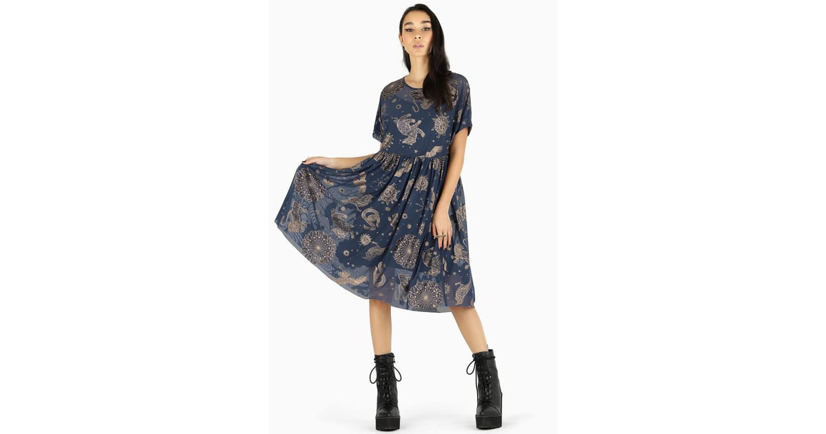sheer smock dress