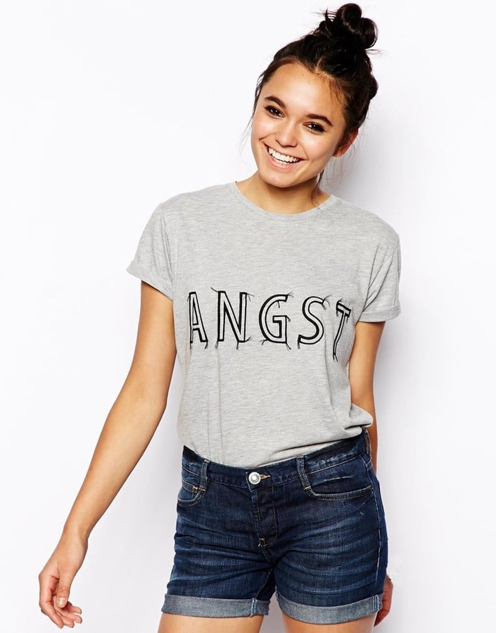 ASOS Boyfriend T-Shirt With Angst Embroidered Print ($34)