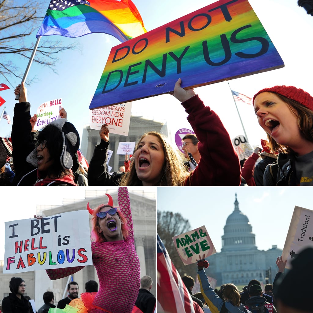 Gay Marriage Protesters At Prop 8 Hearing Popsugar Love And Sex