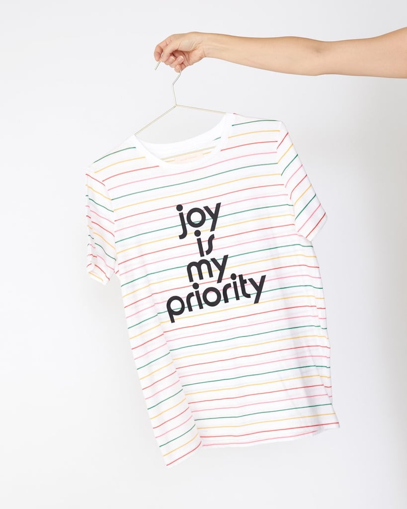 Joy Is My Priority Striped Tee