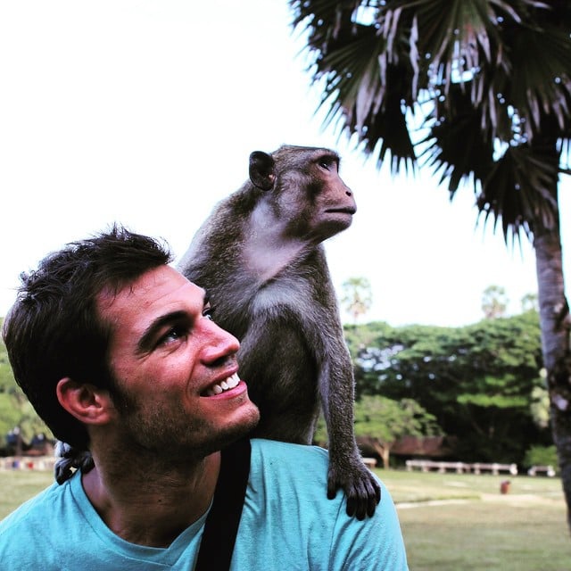 Working his side profile with a monkey.