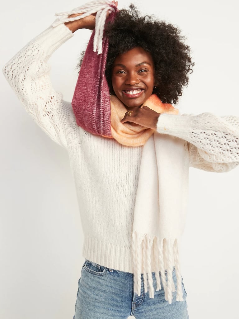 Old Navy Soft-Brushed Printed Bouclé Scarf