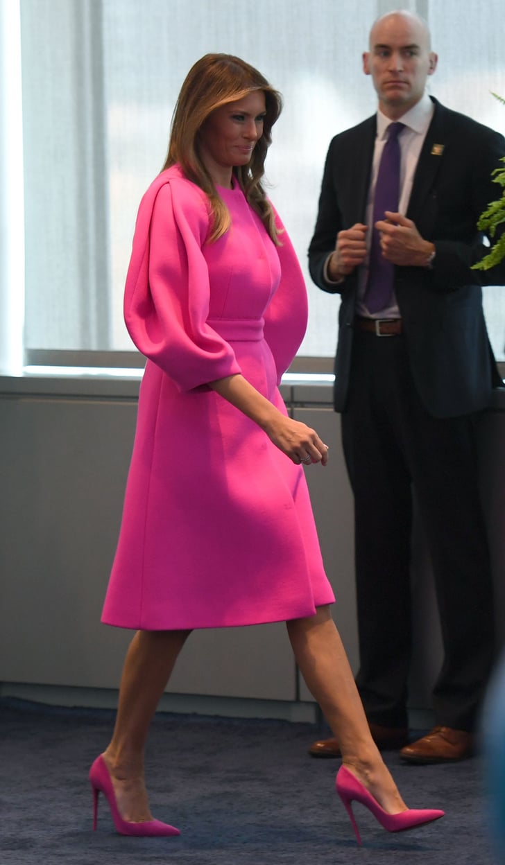 Melania Trump Wearing Pink Delpozo Dress | POPSUGAR ...