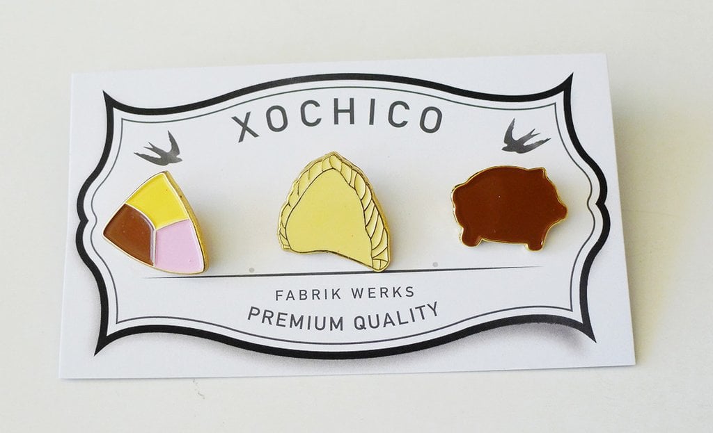 A set of enamel pins that can spice up any garment. 
Pan Dulce Enamel Pins ($18)