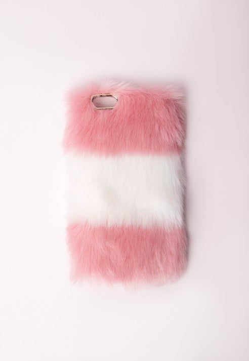 Missguided Fur iPhone 6 Case Pink ($17)