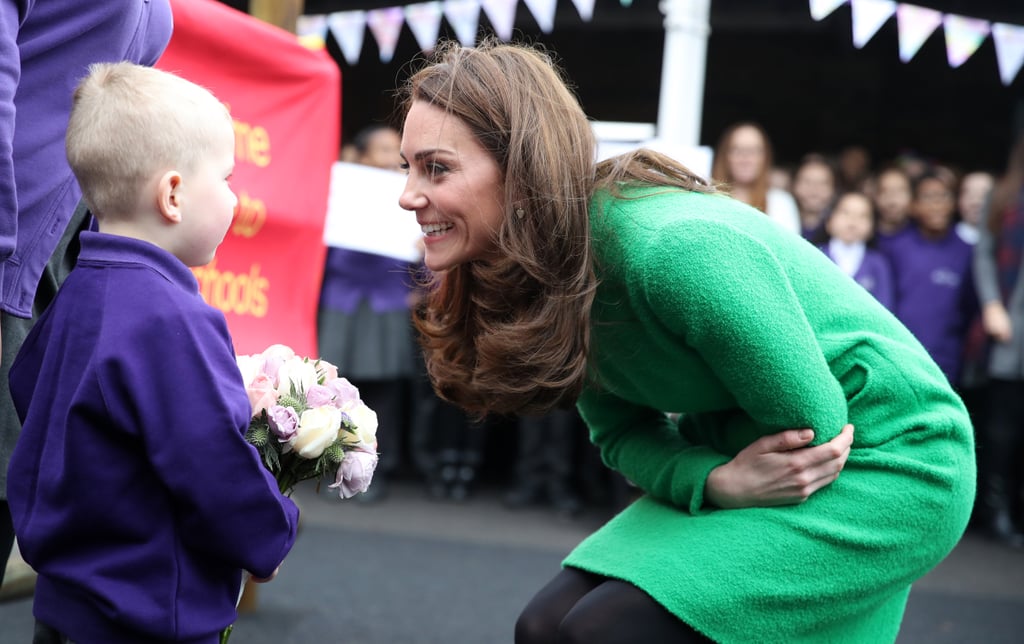 February: Kate met with some young royal admirers at Lavender Primary School.