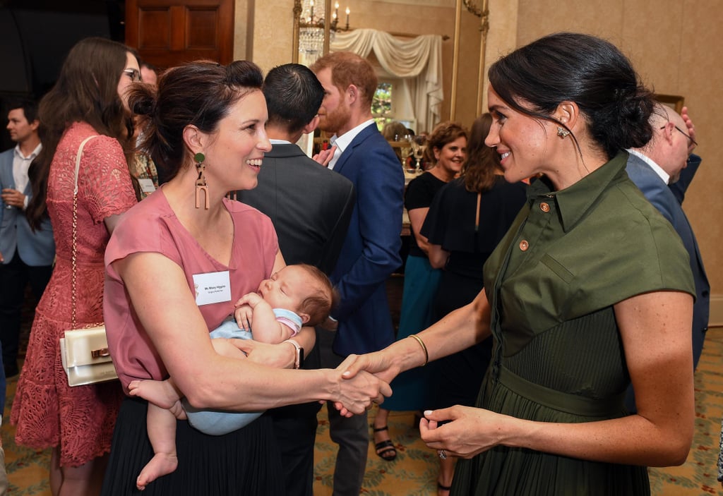 Meghan Markle's Green Brandon Maxwell Dress October 2018