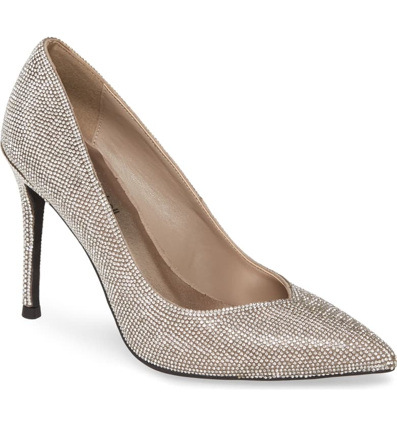 Jeffrey Campbell Lure-JS Crystal Embellished Pointed Toe Pump