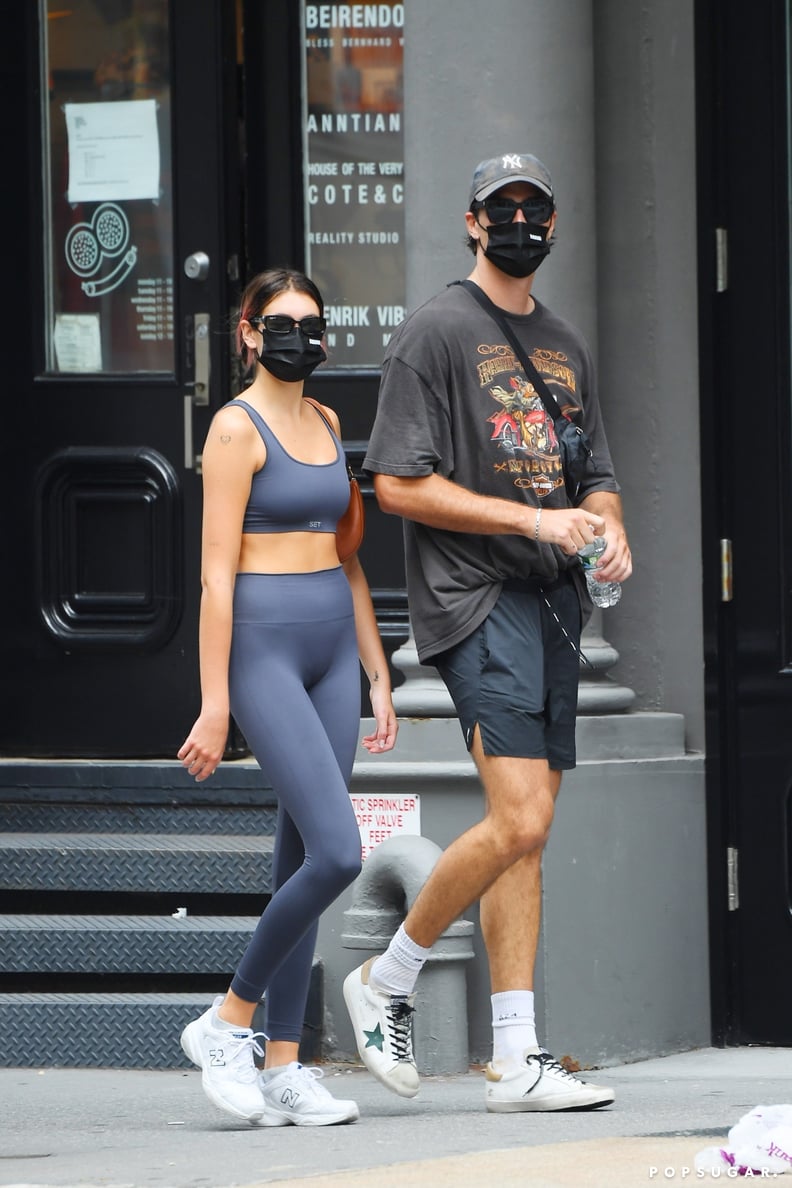 Kaia Gerber Wearing Set Active While Walking With Jacob Elordi in New York