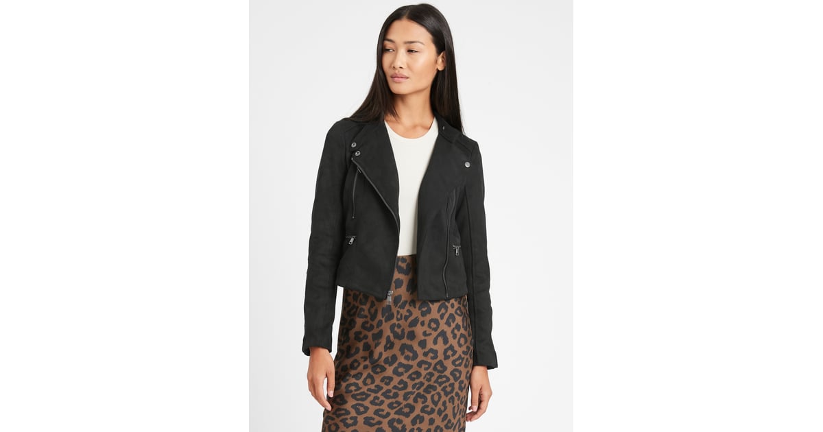 vegan suede quilted biker jacket