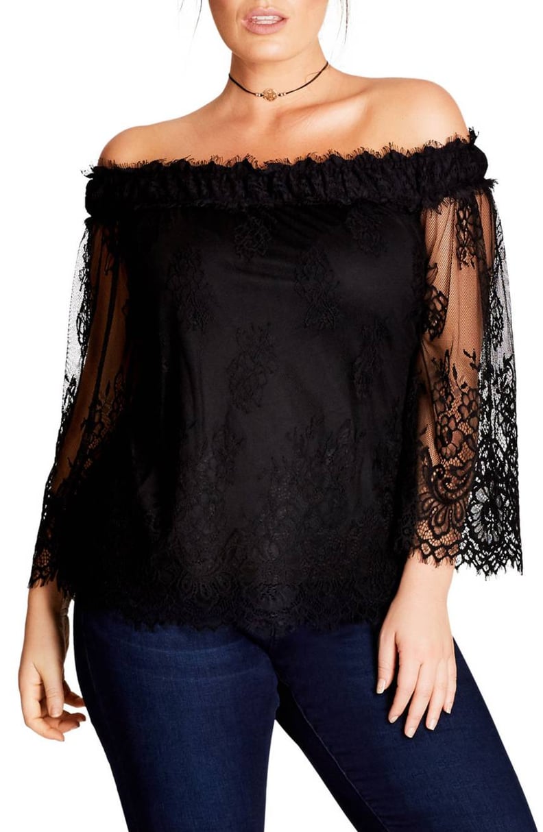 City Chic Lace Off-the-Shoulder Top