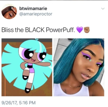 Black Powerpuff Girl Bliss Makeup Look