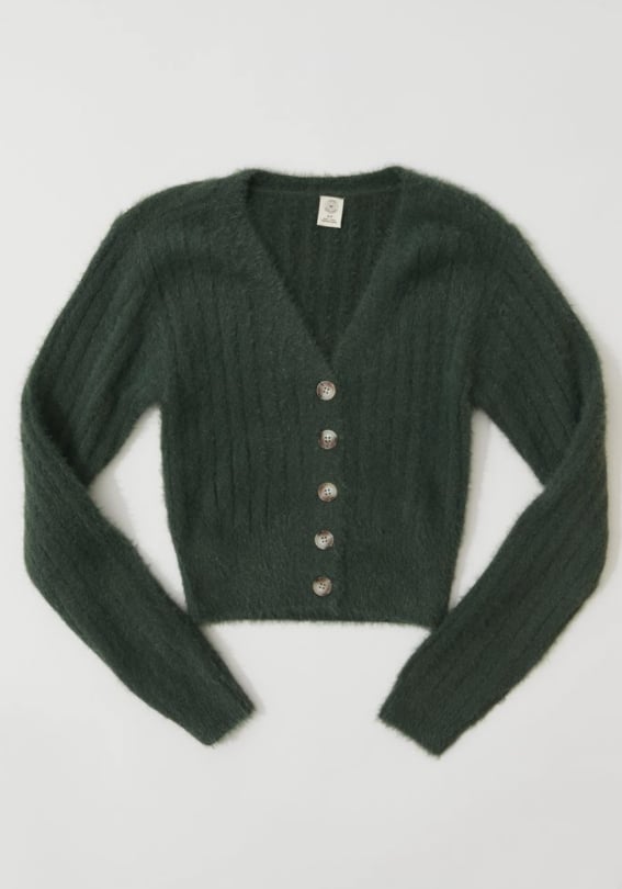 UO Madie Fuzzy Fitted Cardigan