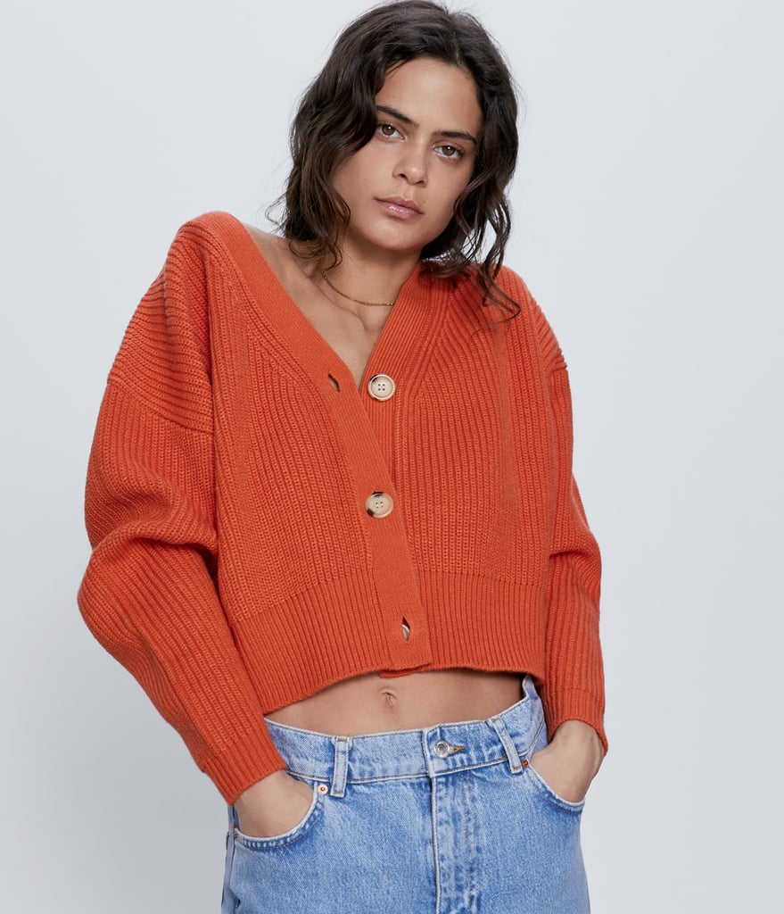 zara knit sweater with buttons
