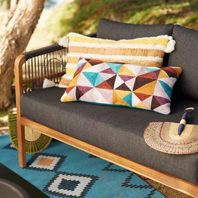 Black Nautical Rope Cambria Outdoor Occasional Bench World
