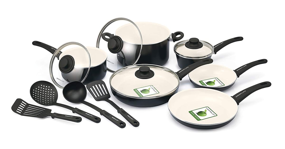 GreenLife CW0004970 Soft Grip Absolutely Toxin-Free Healthy Ceramic Nonstick Set  Best Cookware 