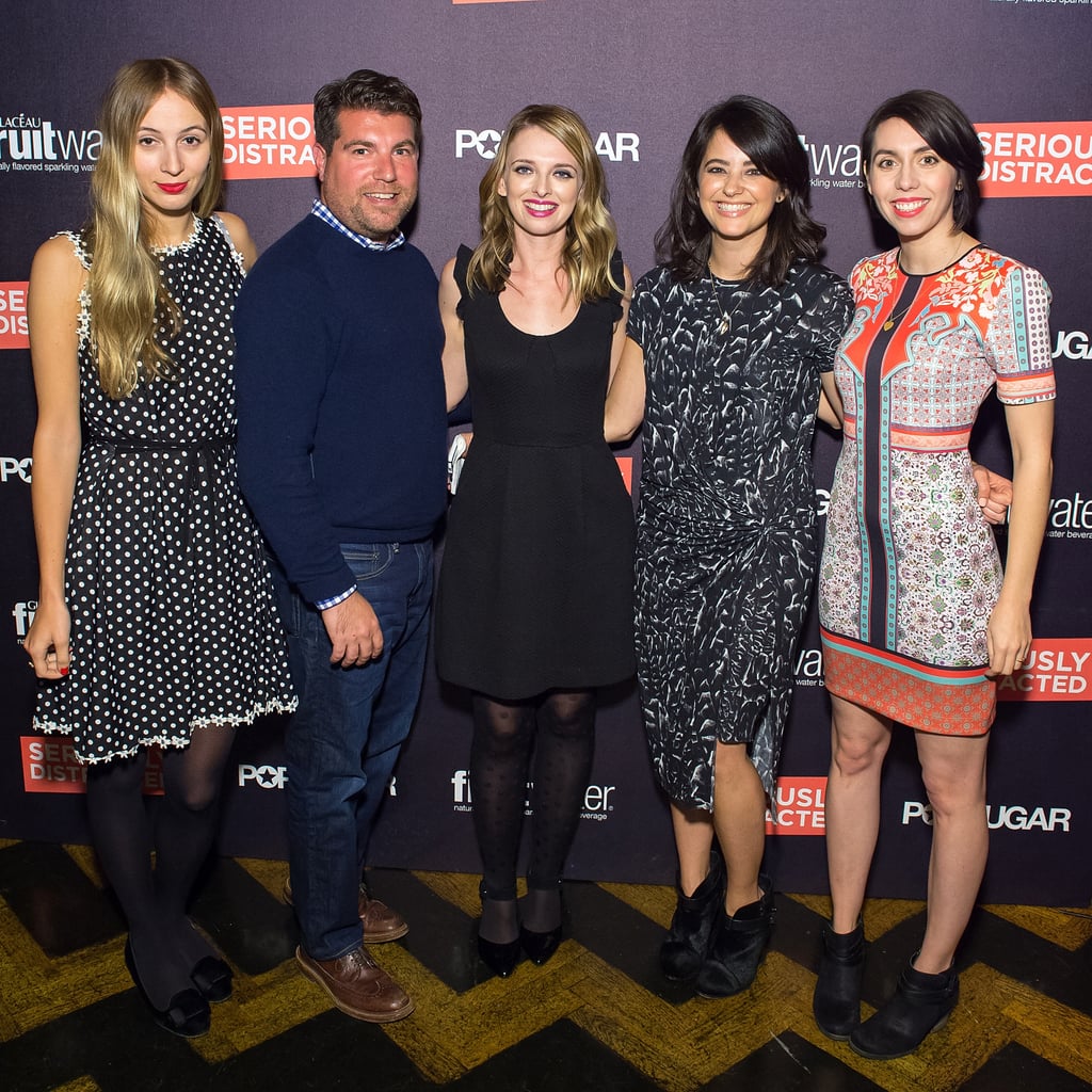 On Monday, the hilarious ladies of POPSUGAR's Seriously Distracted brought to you by fruitwater® — Morgan Grace Jarrett, Celeste Ballard, and Laura Grey — hit the red carpet with DJ Harley Viera-Newton and our CEO, Brian Sugar, at the show's launch party at 1OAK in NYC.