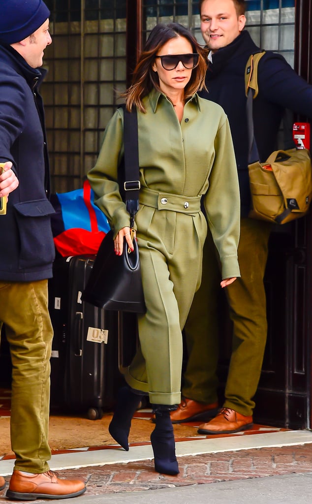 Victoria Beckham Green Jumpsuit November 2018