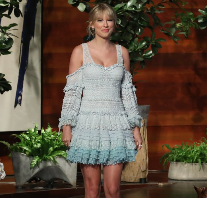 Taylor Swift Blue Jonathan Simkhai Dress on Ellen