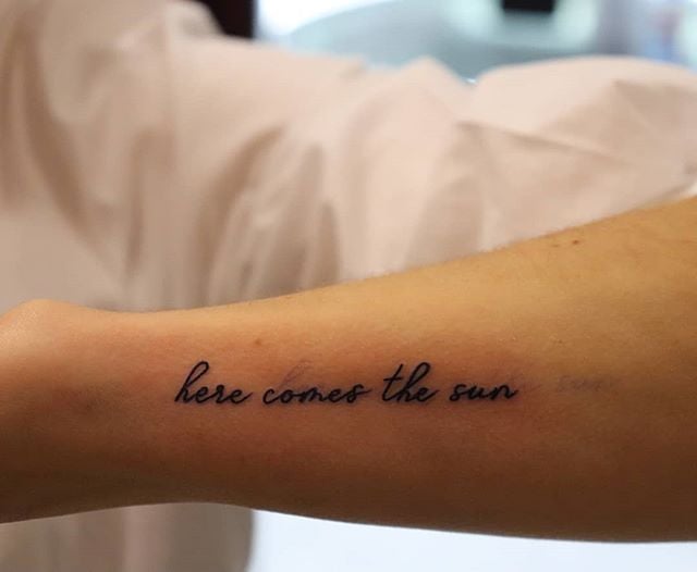 Here Comes The Sun These 88 Small Quote Tattoos Will Help You Follow Big Dreams Popsugar Smart Living