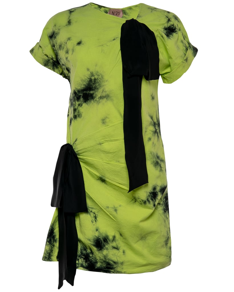 Stanley Korshak Green and Black Tie-Dye Bow Dress