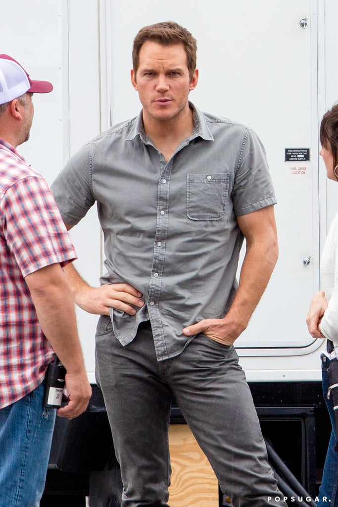 Jennifer Lawrence and Chris Pratt on Set of Passengers