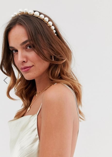 Asos Headband With Gold-Tone Pearls