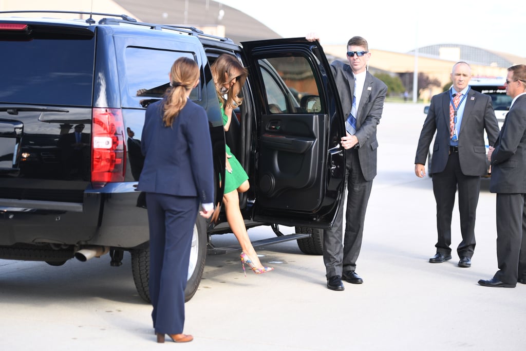 Melania Trump's Green Dress and Christian Louboutin Heels