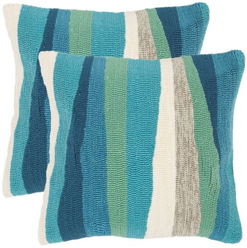 Blue and Green Indoor Outdoor Throw Pillow ($145)