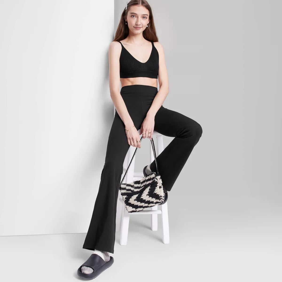 Waffle Knit Flare Leggings, by the brand Wild